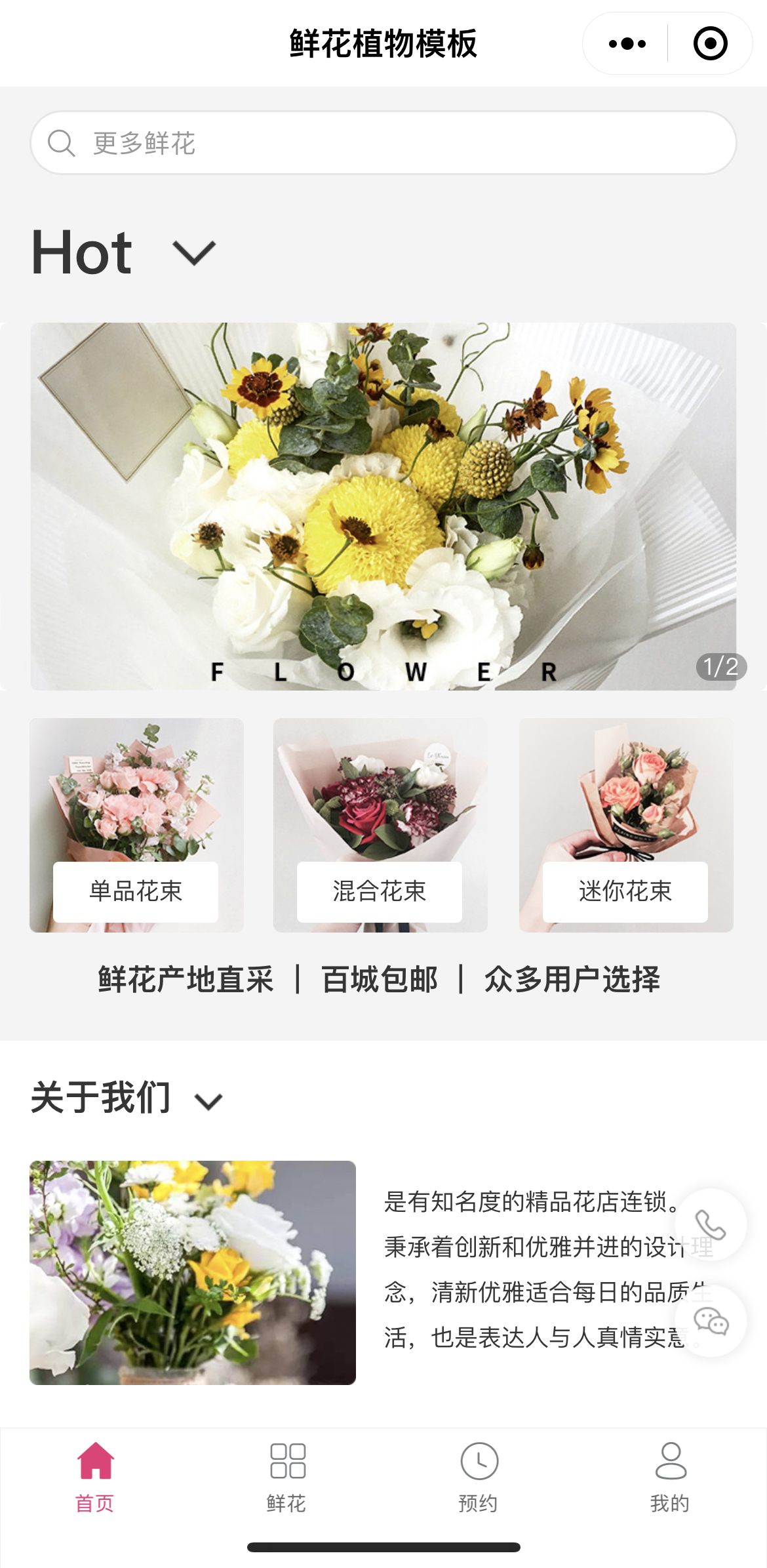 鮮花植物模版